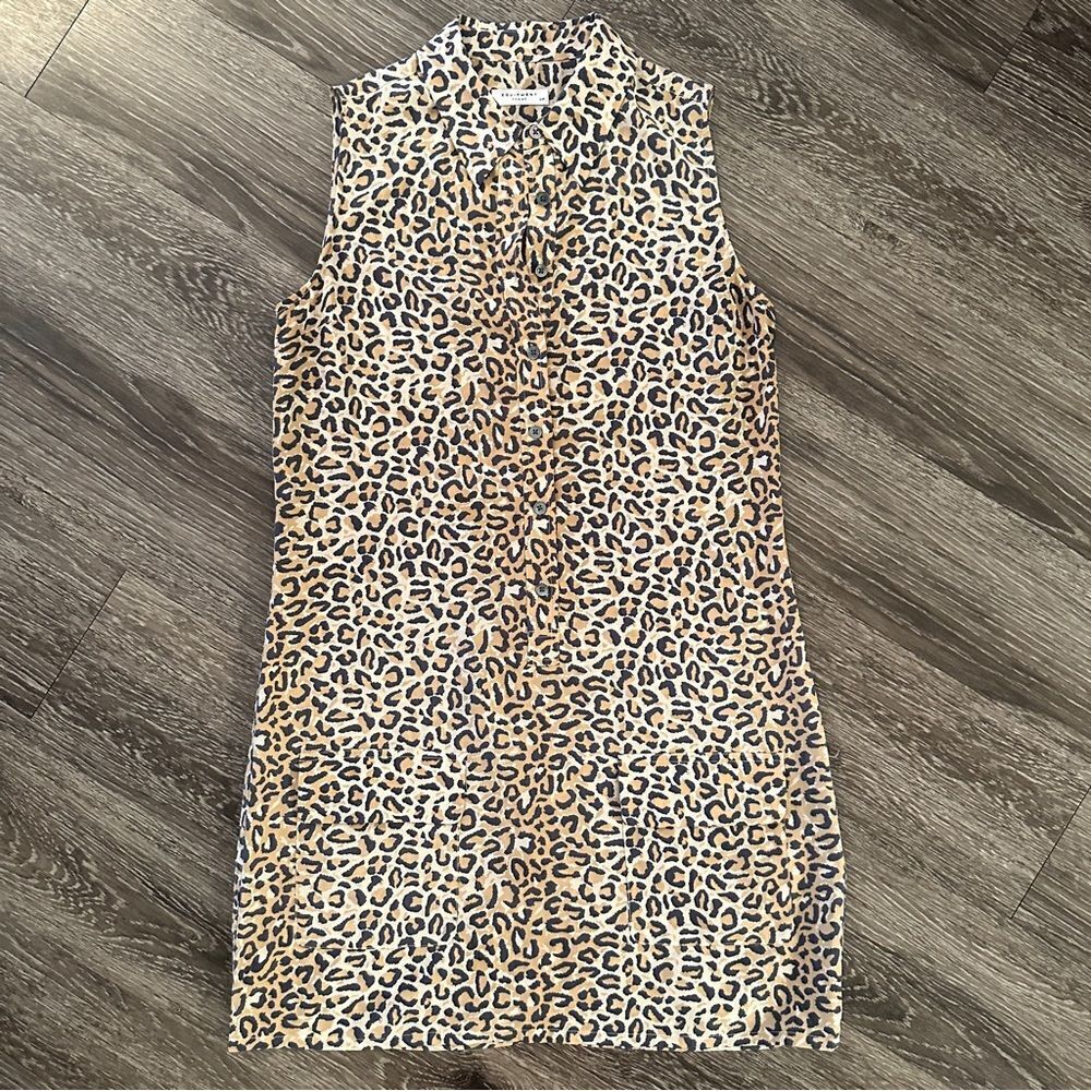 Equipment Lucida Sleeveless Button-Front Shirtdress